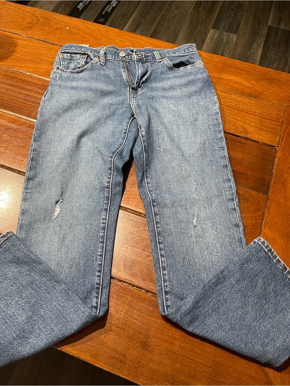 511 Levi Strauss & Co. Men's Blue Denim Jeans Slim Fit Distressed Cotton